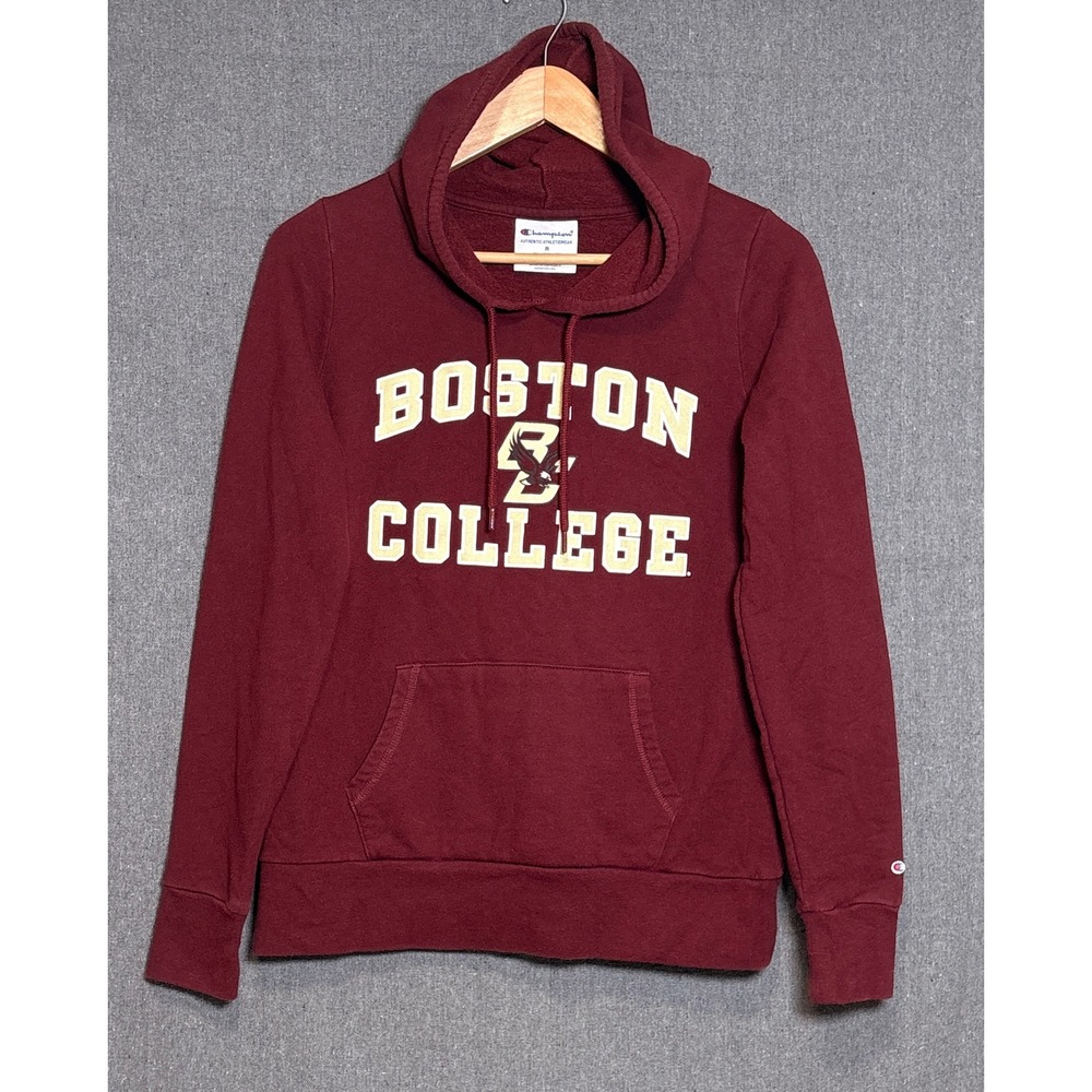 Champion Boston College Eagles Hoodie Maroon Burgundy Sweatshirt Womens Medium